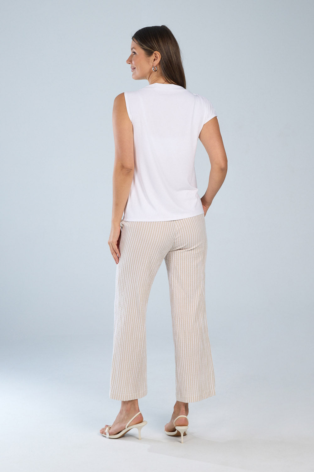 Shirred Boat Neck Top