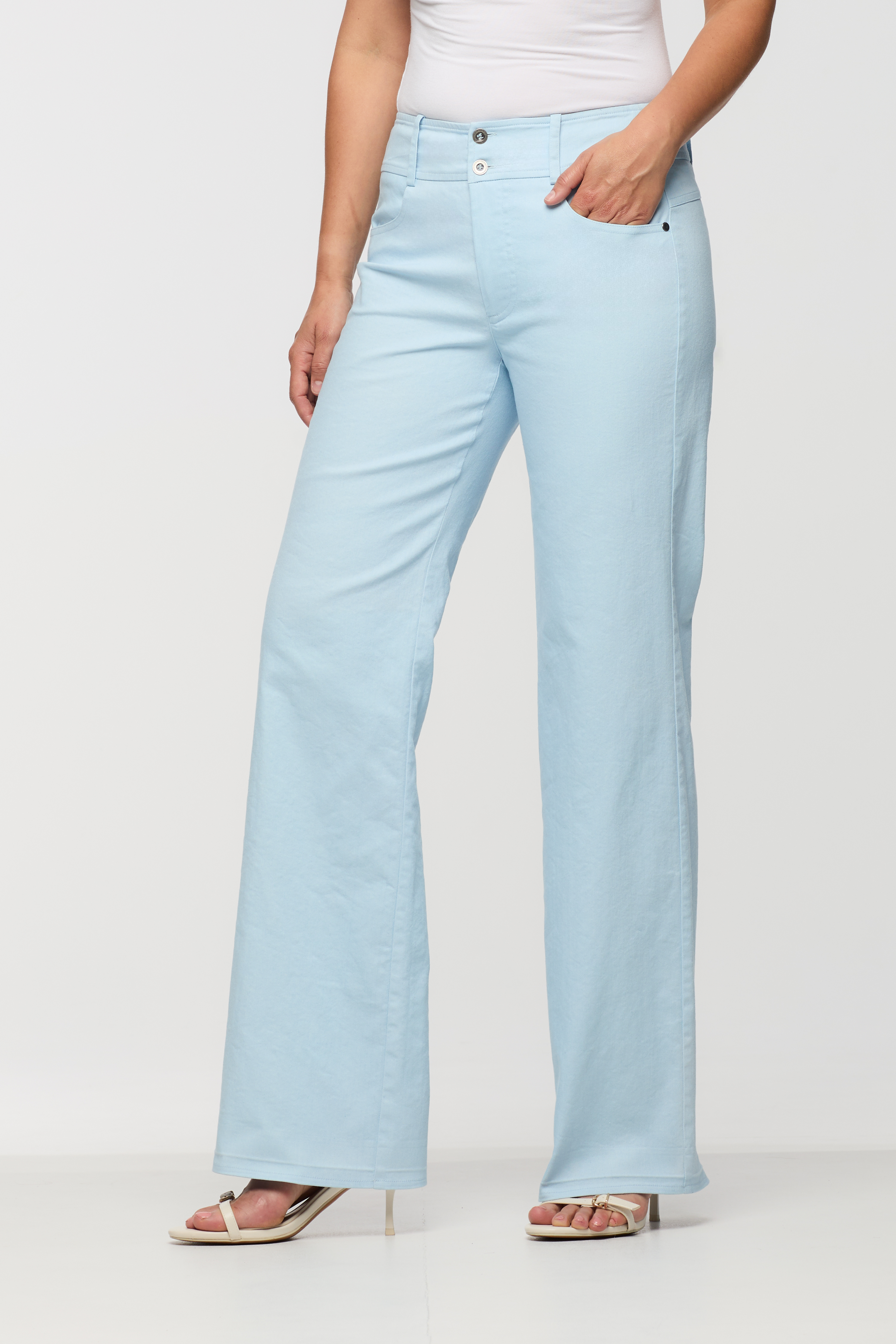 Stretch Denim Wide Leg